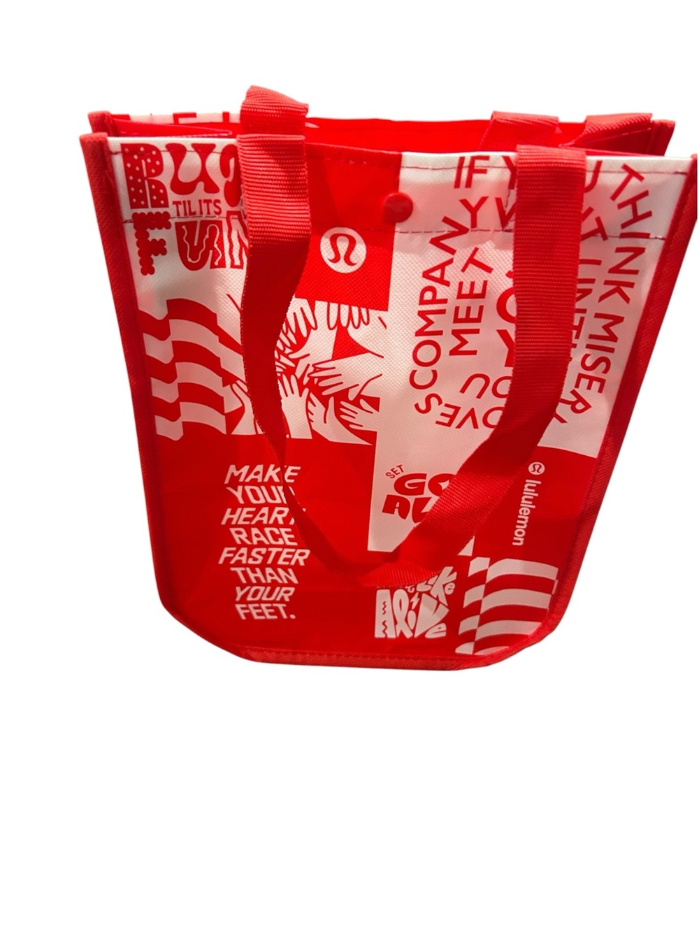 lululemon athletica Red and White Graphic Tote